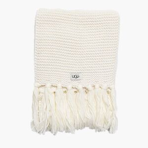 NWOT RARE UGG Women’s Chunky Knit Scarf with Fringe in Cream